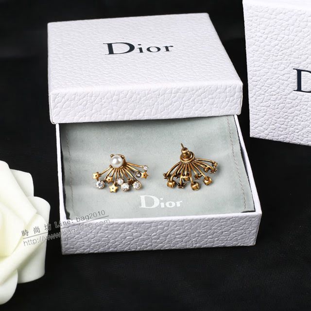 Dior飾品 迪奧經典熱銷款星星珍珠扇形耳釘耳環  zgd1491